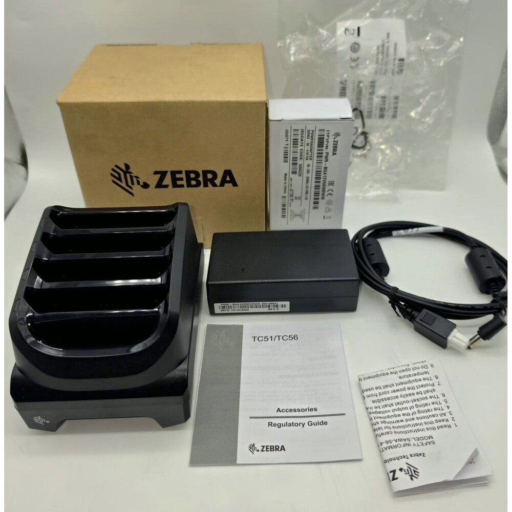 Zebra TC51 TC56 4-Slot Battery Charger ShareCradle SAC-TC51-4SCHG1-01 PWR-BGA12V